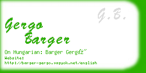 gergo barger business card